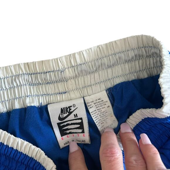 Vintage Nike Elite Blue Nylon Windbreaker Track Pants Sz M - Picture 2 of 5